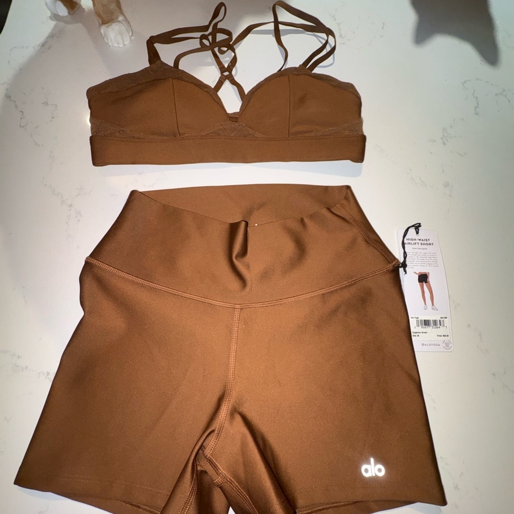 ALO Yoga Women's Sports Bra and Biker Shorts